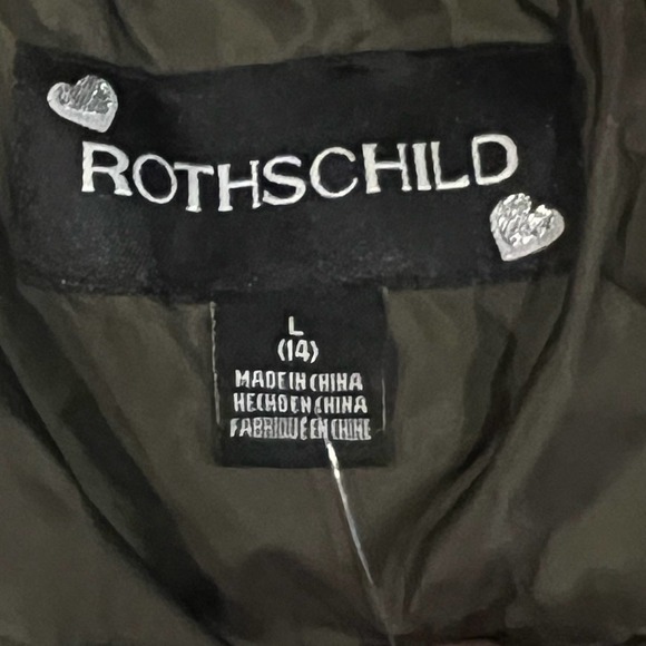 ROTHSCHILD HEAVYWEIGHT PUFFER JACKET WITH FAUX FUR HOOD GREEN NWT GIRLS LARGE 14 - Picture 7 of 12